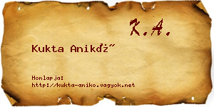 Kukta Anikó névjegykártya